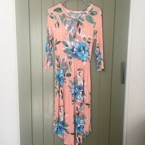 Buttery soft floral midi dress